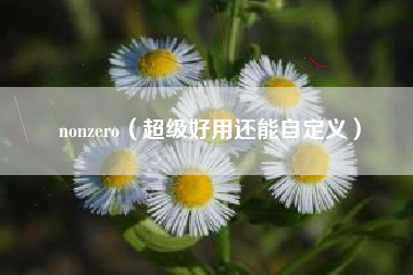 nonzero（超级好用还能自定义）