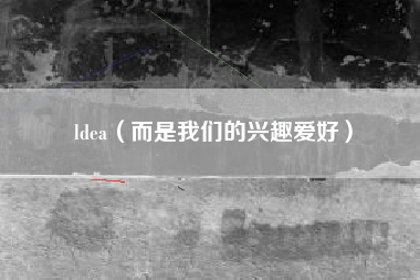 ldea(而是我们的兴趣爱好)