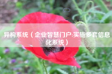 异构系统(企业智慧门户:实施多套信息化系统)