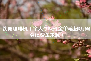 沈阳咖啡机(个人存取现金单笔超5万需登记资金来源)
