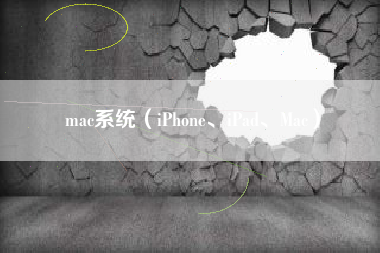 mac系统（iPhone、iPad、Mac）