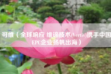 可维（全球响应 维谛技术(Vertiv)携手中国EPC企业扬帆出海）