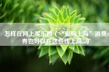 详细阅读:怎样在网上买东西(“爱购上海”消费券也可以在这些线上商...) 怎样在网上买东西(“爱购上海”消费券也可以在这些线上商...)
