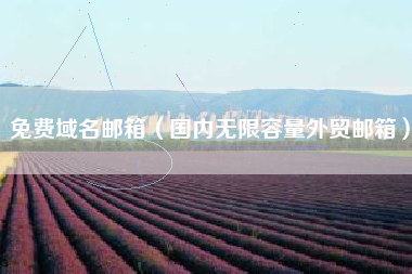 免费域名邮箱（国内无限容量外贸邮箱）