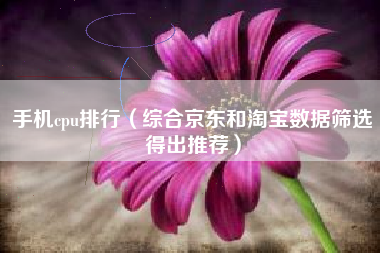手机cpu排行（综合京东和淘宝数据筛选得出推荐）