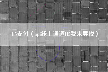 h5支付（api线上通道H5我来寻找）