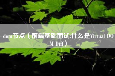 dom节点（前端基础面试:什么是Virtual DOM Diff）