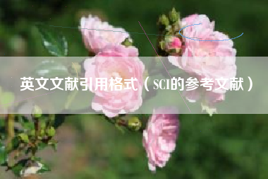 英文文献引用格式（SCI的参考文献）
