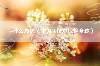 gg什么意思(华为5G技术惊艳全球)