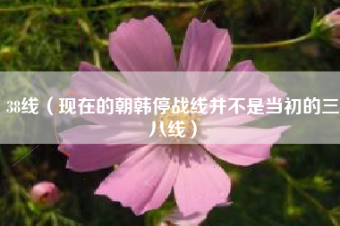 38线(现在的朝韩停战线并不是当初的三八线)