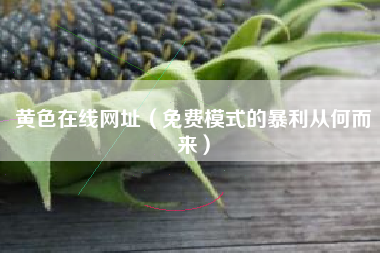 黄色在线网址（免费模式的暴利从何而来）