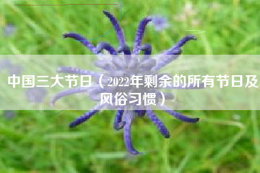 中国三大节日(2022年剩余的所有节日及风俗习惯)
