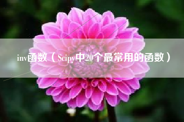 inv函数（Scipy中20个最常用的函数）