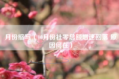 月份缩写(10月份社零总额增速回落 原因何在)