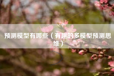 预测模型有哪些(有趣的多模型预测思维)