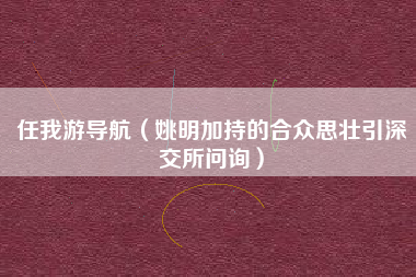 任我游导航(姚明加持的合众思壮引深交所问询)