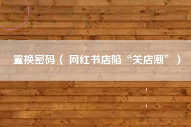 置换密码（ 网红书店陷“关店潮”）