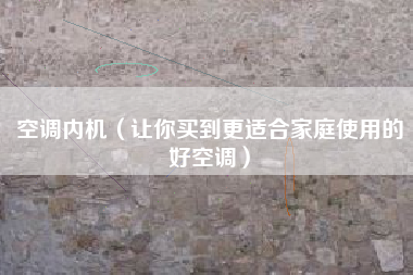 空调内机(让你买到更适合家庭使用的好空调)