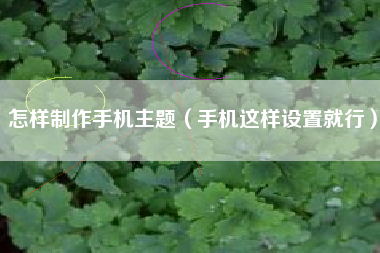 怎样制作手机主题(手机这样设置就行)