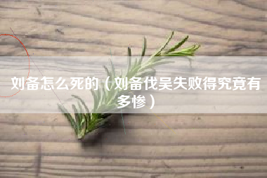 刘备怎么死的（刘备伐吴失败得究竟有多惨）