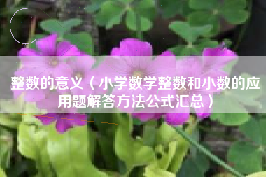 详细阅读:整数的意义(小学数学整数和小数的应用题解答方法公式汇总) 整数的意义(小学数学整数和小数的应用题解答方法公式汇总)