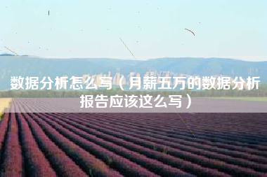 数据分析怎么写(月薪五万的数据分析报告应该这么写)
