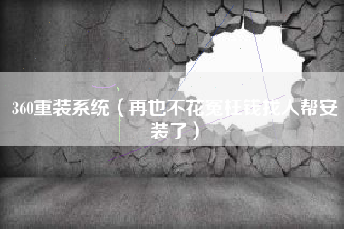 360重装系统（再也不花冤枉钱找人帮安装了）