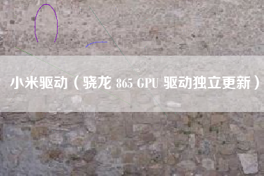 小米驱动（骁龙 865 GPU 驱动独立更新）