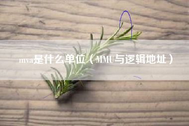 mva是什么单位（MMU与逻辑地址）