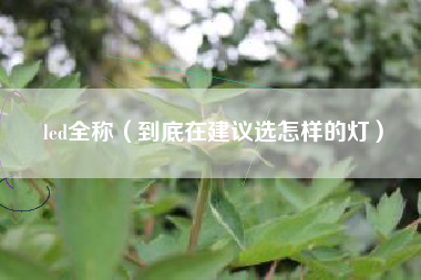 led全称（到底在建议选怎样的灯）