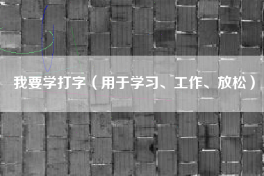 我要学打字（用于学习、工作、放松）