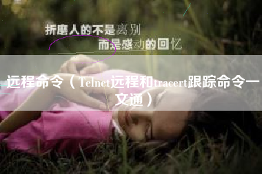 远程命令（Telnet远程和tracert跟踪命令一文通）