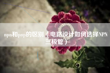 npn和pnp的区别（电路设计如何选择NPN三极管）