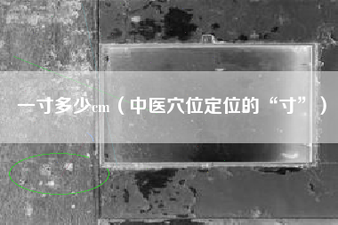 一寸多少cm(中医穴位定位的“寸”)