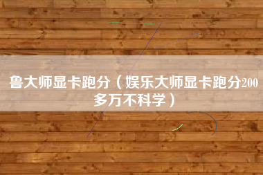 鲁大师显卡跑分（娱乐大师显卡跑分200多万不科学）