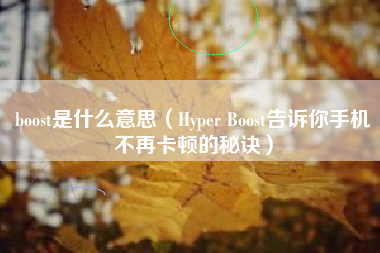 boost是什么意思(Hyper Boost告诉你手机不再卡顿的秘诀)