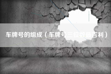 车牌号的组成（车牌号三位数最吉利）