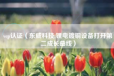 vcp认证(东威科技:锂电镀铜设备打开第二成长曲线)