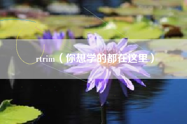 rtrim（你想学的都在这里）