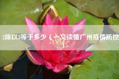 2除以3等于多少（一文读懂广州疫情防控...）
