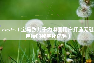 详细阅读:vivox5m(宝马致力于为中国用户打造无缝连接的数字化体验) vivox5m(宝马致力于为中国用户打造无缝连接的数字化体验)