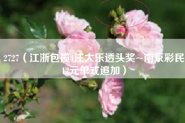 2727（江浙包揽4注大乐透头奖~南京彩民12元单式追加）
