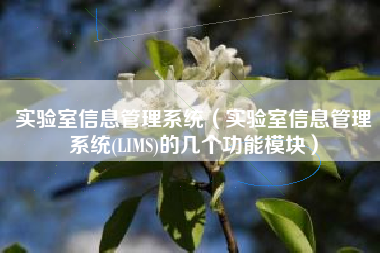 实验室信息管理系统（实验室信息管理系统(LIMS)的几个功能模块）