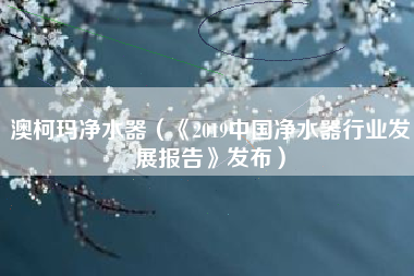 澳柯玛净水器（《2019中国净水器行业发展报告》发布）