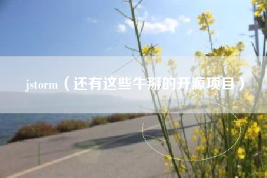 jstorm（还有这些牛掰的开源项目）