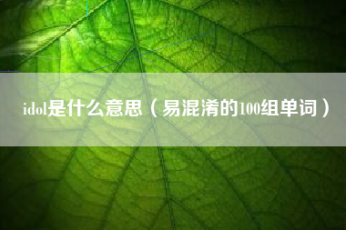 idol是什么意思（易混淆的100组单词）