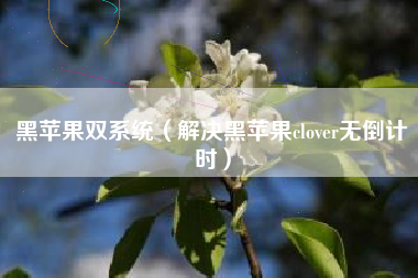 黑苹果双系统(解决黑苹果clover无倒计时)