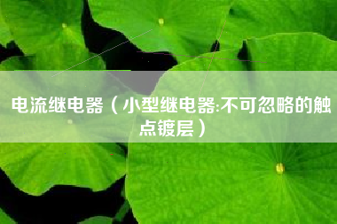 电流继电器（小型继电器:不可忽略的触点镀层）