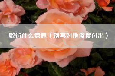 敷衍什么意思（别再对她傻傻付出）