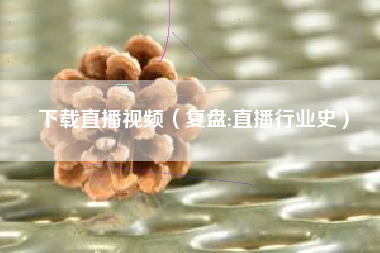 下载直播视频（复盘:直播行业史）